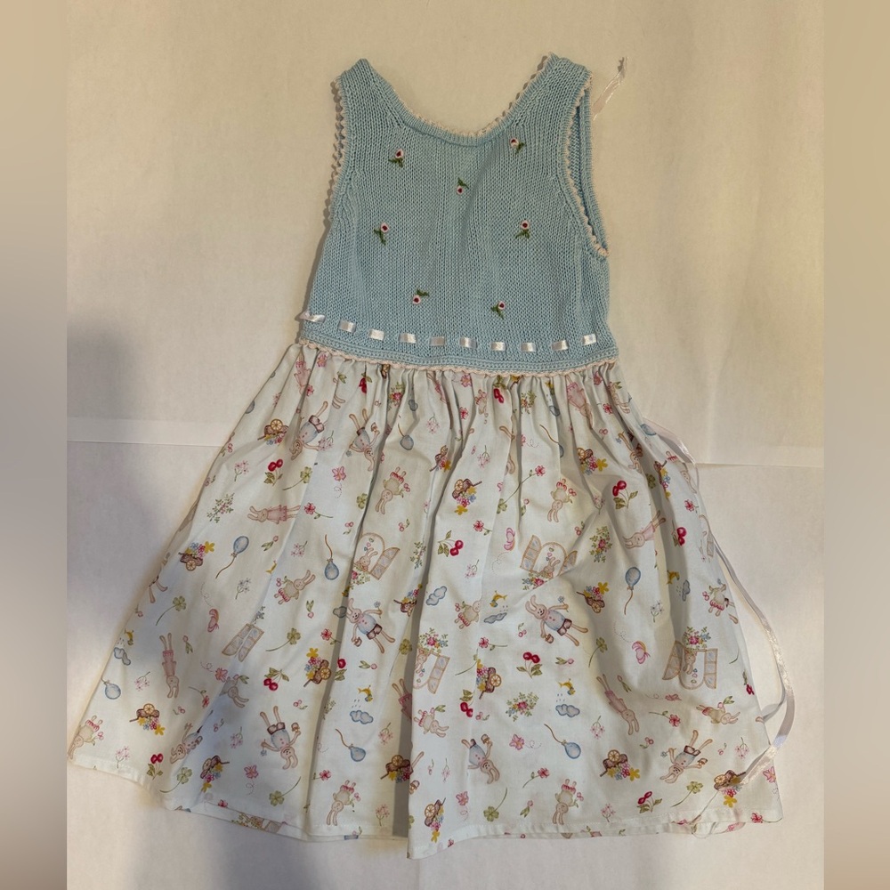 Melange Blue and White Pleated Sundress